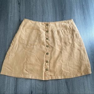 Wild Blue Sadie Robertson Collection Faux Suede Tan Mini Skirt Large Boho Y2K